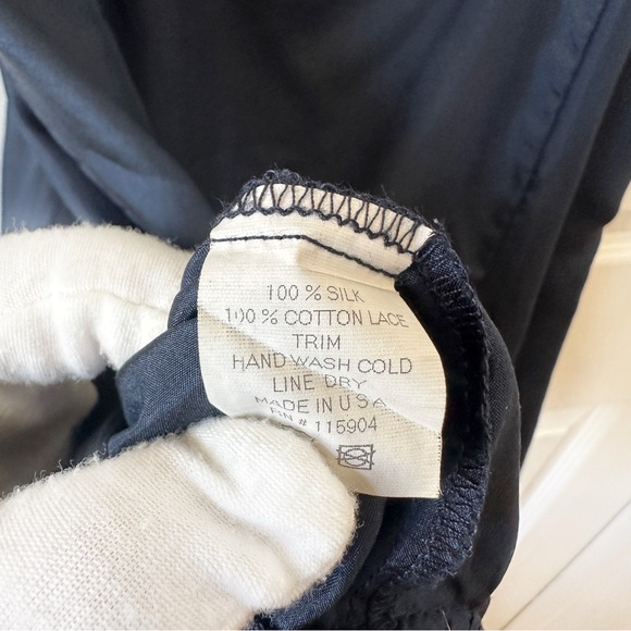 Sunner Silk Mini Slip Dress Sweetheart Neck Spaghetti Strap in Navy Blue Size 6 - Picture 5 of 8